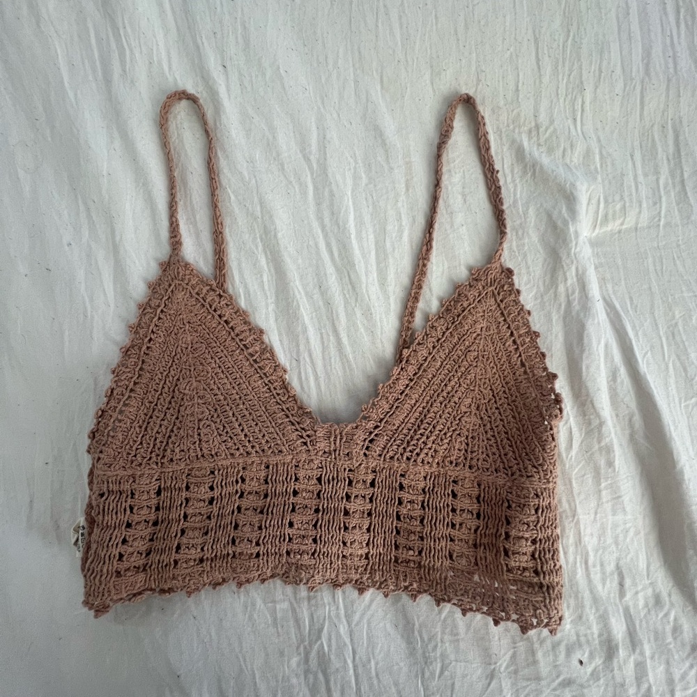 Brown crochet bralette #crochetbralette